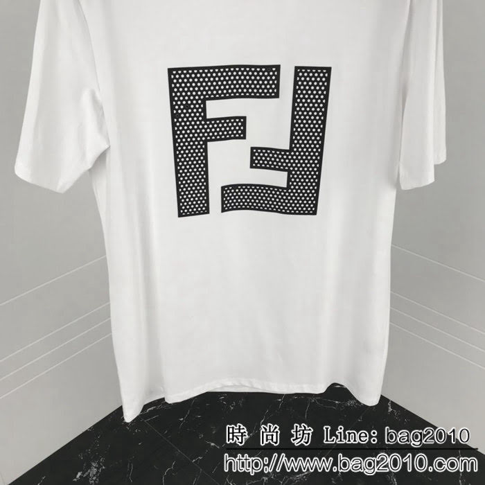 FENDI芬迪 19早春新款 雙F字母 雙股絲光棉短袖 男女同款 ydi1583